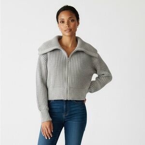 Aerie Knit Cropped Sweater Gray -Medium